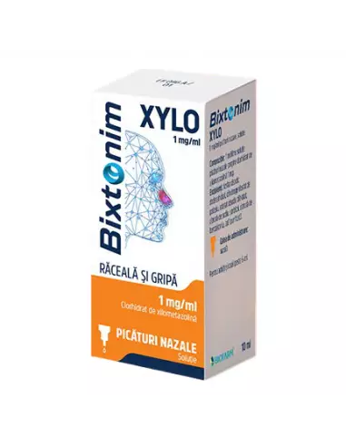 Bixtonim Xylo 1mg/ml picaturi nazale, 10ml, Biofarm - NAS-INFUNDAT - BIOFARM