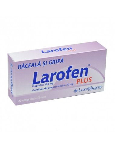Larofen Plus raceala si gripa 200mg/30mg, 20 comprimate filmate, Laropharm - SISTEMUL-RESPIRATOR - LAROPHARM SRL