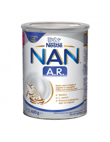 Lapte praf antiregurgitare NAN AR 400g, de la nastere, Nestle - FORMULE-LAPTE - NAN