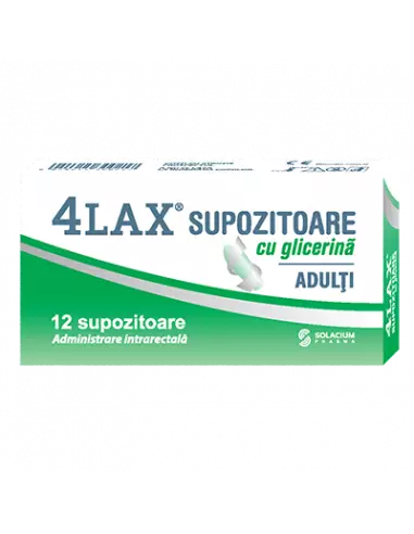 Supozitoare cu glicerina pentru adulti 4Lax, 12 bucati, Solacium -  - SOLACIUM PHARMA