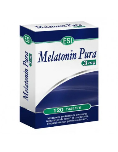 Melatonina pura, 3 mg, 120 comprimate, EsiSpa - STRES-SI-SOMN - ESI SPA