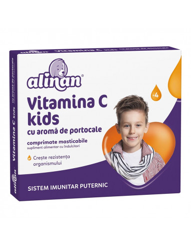 Alinan Vitamina C Kids Portocale, 20 comprimate masticabile, Fiterman - IMUNITATE-COPII - FITERMAN