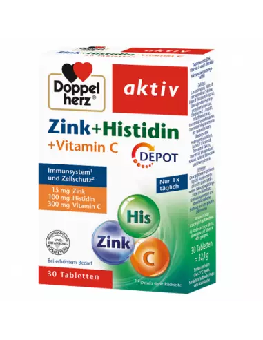 Zinc + Histidină + Vitamina C Depot, 30 comprimate, Doppelherz - UZ-GENERAL - DOPPELHERZ
