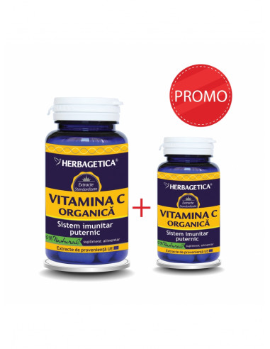 Vitamina C Organica 60+60 capsule, Herbagetica - ALERGII - HERBAGETICA