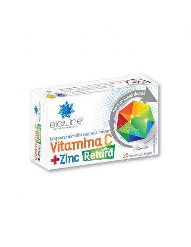 Vitamina C 600 mg cu Zinc Retard, 30 comprimate, Helcor -  - AC HELCOR PHARMA SRL