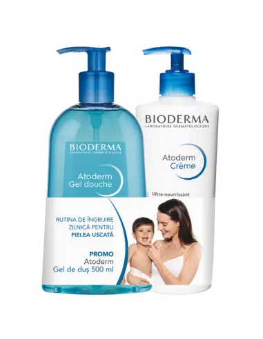 Bioderma Atoderm Crema Parfumata 500 ml + Atoderm gel de Dus, 500 ml - PIELE-USCATA - BIODERMA