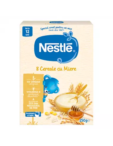 Nestle 8 Cereale cu Miere, 250g, + 12 luni - CEREALE-BISCUITI - NESTLE