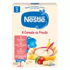 Nestle 8 Cereale Fructe, 250g, + 12 luni