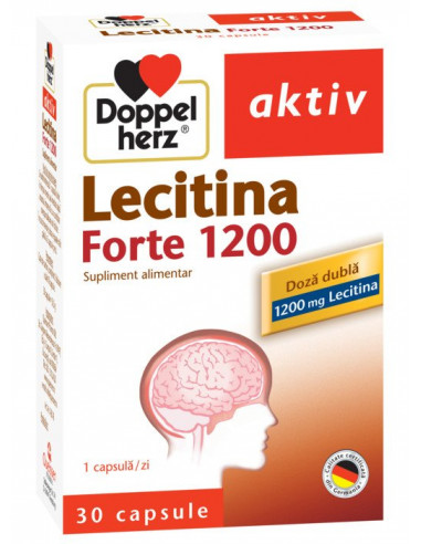 Lecitina Forte 1200 pentru ajutarea creierului, 30 capsule, Doppelherz - MEMORIE-SI-CONCENTRARE - DOPPELHERZ