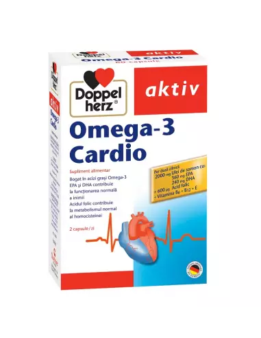 Omega-3 Cardio pentru inima, 60 capsule, Doppelherz - AFECTIUNI-CARDIOVASCULARE - DOPPELHERZ