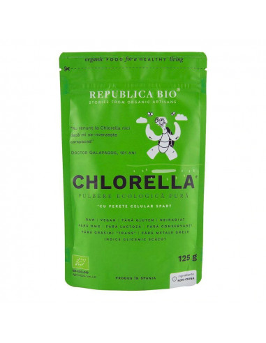 Chlorella, pulbere ecologica pura, 125 g,  Republica BIO - PRODUSE-NATURISTE - REPUBLICA BIO