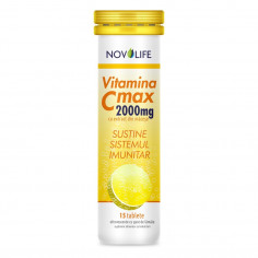 Vitamina C efervescenta cu extract de macese Max 2000, 15 tablete, Novolife