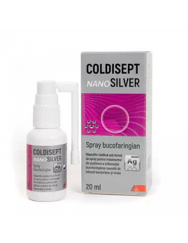 Spray pentru gat Coldisept NanoSilver, 20 ml, Arkona - DURERE-DE-GAT - ARKONA