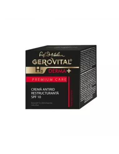 Crema antirid restructuranta SPF 10 Gerovital H3 Derma+ Premium Care, 50 ml, Farmec - ANTIRID - GEROVITAL