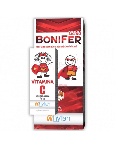 Bonifer Lichid, 150g +Vitamina C picaturi, 10ml Cadou, Hyllan -  - HYLLAN