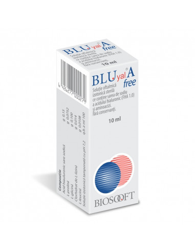 Blu Yal A Free 0.15 % olutie oftalmica, 10 ml, Biosooft -  - BIOSOOFT