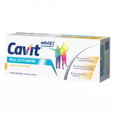 Cavit Multivitamine Adulti cu aroma de vanilie, 20 tablete masticabile, Biofarm