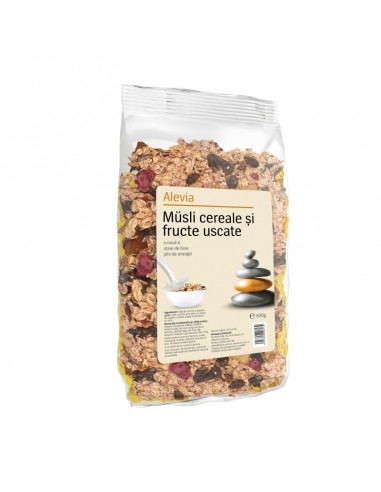 Musli Cereale Si Fructe Uscate, 500g, Alevia - SEMINTE-SI-FRUCTE-USCATE - ALEVIA