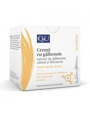 Crema cu galbenele pentru tenuri sensibile Nutritis Q4U, 50 ml, Tis Farmaceutic - CREME-HIDRATARE - TIS FARMACEUTIC
