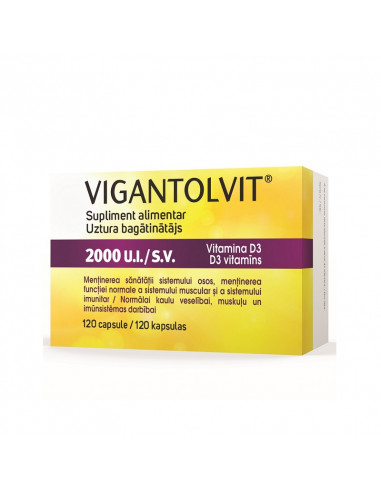 Vigantolvit 2000 U.I./S.V. Vitamina D3, 120 capsule, Catalent - ARTICULATII-SI-SISTEM-OSOS - CATALENT ITALY
