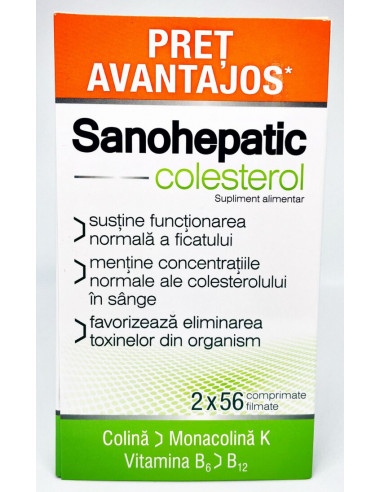 Sanohepatic Colesterol, 56+56 comprimate, Zdrovit - COLESTEROL - ZDROVIT