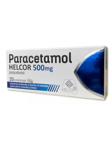 Paracetamol 500mg, 20 comprimate, Helcor - DURERE-SI-FEBRA - AC HELCOR PHARMA SRL