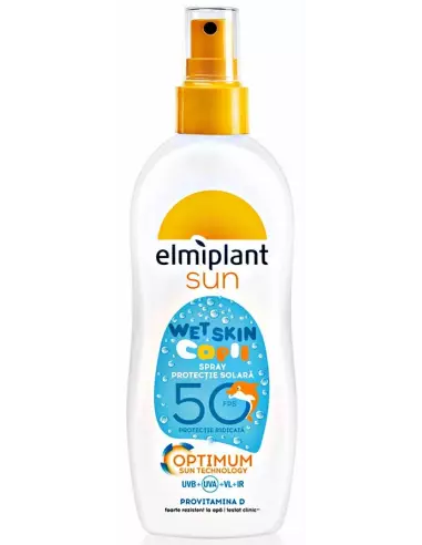 Spray protectie solara pentru copii SPF 50 Optimum Sun Wet Skin, 150 ml, Elmiplant - PROTECTIE-SOLARA-COPII - ELMIPLANT