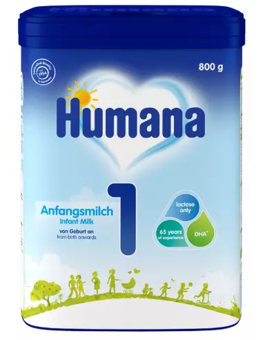 Formula de lapte de inceput 1, +0 luni, 800 g, Humana - FORMULE-LAPTE - HUMANA