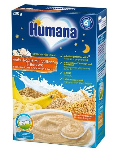 Cereale cu lapte, Noapte Buna, 200g, 6 luni+, Humana -  - HUMANA