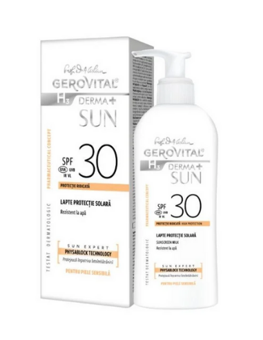 Lapte protectie solara SPF 30 Gerovital H3 Derma+ SUN, 200 ml, Farmec - PROTECTIE-SOLARA-ADULTI - GEROVITAL