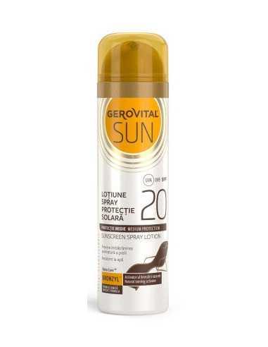 Lotiune protectie solara SPF 20 Gerovital Sun, 150 ml, Farmec - PROTECTIE-SOLARA-ADULTI - GEROVITAL