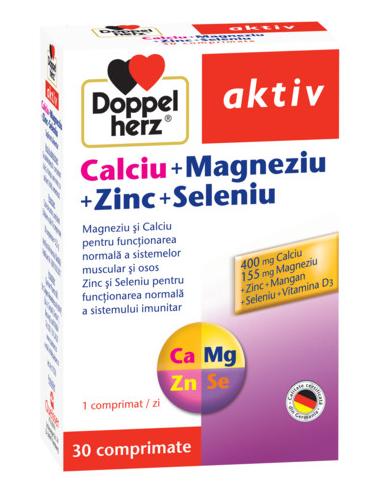 Calciu Magneziu Zinc Seleniu, 30 comprimate, Doppelherz - UZ-GENERAL - DOPPELHERZ