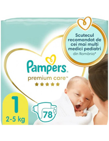 Scutece Pampers Premium Care, NR 1, 2-5 kg, 78 bucati - SCUTECE - PAMPERS