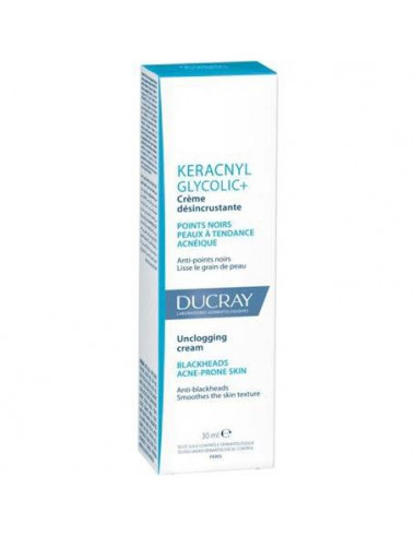 Crema calmanta pentru tenul cu tendinta acneica Keracnyl Glycolic+, 30ml, Ducray - ACNEE - DUCRAY