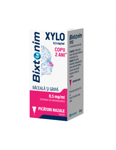 Bixtonim Xylo  0.5 mg/ml solutie nazala, 10ml, Biofarm - NAS-INFUNDAT - BIOFARM