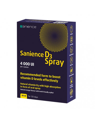 Sanience D3 Spray 4000UI, 50ml, Sanience - IMUNITATE - SANIENCE SRL