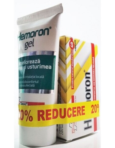 Hemoron, 40 Capsule + Hemoron Gel 100 ml FarmaClass - HEMOROIZI - FARMACLASS