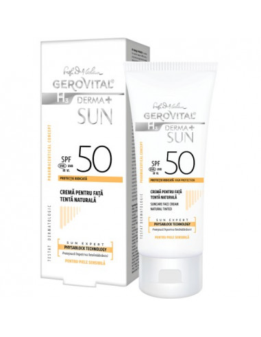 Crema fata anti-imbatranire SPF 50, 50 ml, Gerovital H3 Derma+ SUN - PROTECTIE-SOLARA-ADULTI - GEROVITAL