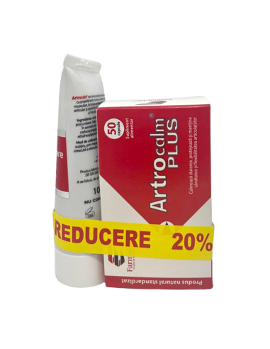 Artrocalm Plus 50 capsule + Artrocalm gel pentru dureri reumatice 100 ml, 20% Reducere, FarmaClass - ARTICULATII-SI-SISTEM-OSOS - FARMACLASS