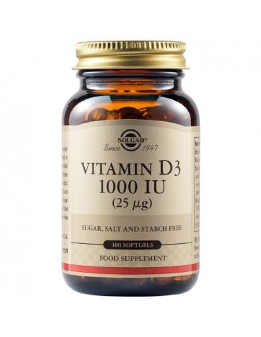 Vitamin D3 1000 UI 25 mcg, 100 capsule, Solgar -  - SOLGAR