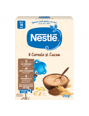 Nestle 8 Cereale Si Cacao, 250g, +18 luni - CEREALE-BISCUITI - NESTLE