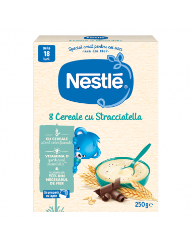 Nestle 8 Cereale cu Stracciatella, 250gr, + 18 luni - CEREALE-BISCUITI - NESTLE
