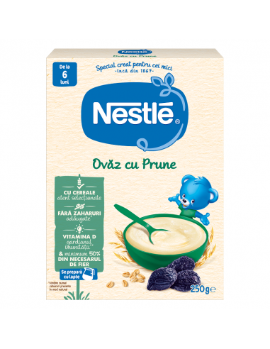 Nestle Cereale Ovaz cu prune, 250g, de la 6 luni - CEREALE-BISCUITI - NESTLE