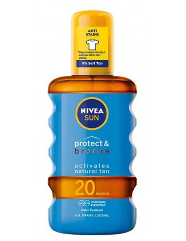 Nivea Sun Ulei Spray Protect & Bronze SPF 20, 200 ml - PROTECTIE-SOLARA-ADULTI - NIVEA