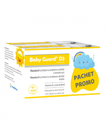 Evital Baby Guard D3, Pachet Promo, 40+40 capsule - VITAMINE-SI-MINERALE - ELANTIS FARMA SRL