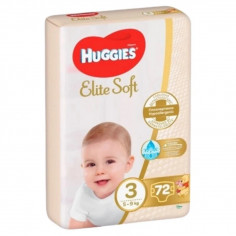 Scutece Huggies Elite Soft, NR 3, 5-9 kg,  72 bucati