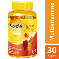 Supradyn Junior Multivitamine, Vitamina C, B3, B6, B12 – 30 ursuleti gumati, Bayer
