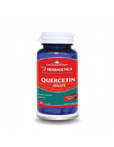 Herbagetica Quercetin + vitamina D3, 30 capsule - IMUNITATE - HERBAGETICA