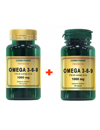 Cosmopharm Omega 3-6-9 Ulei seminte de in, 60 comprimate+30 comprimate Gratuit -  - COSMO PHARM