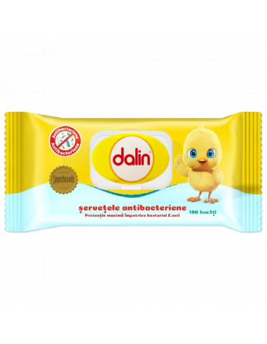 Dalin Servetele Umede Antibacteriene, 100 bucati - SERVETELE-UMEDE - DALIN